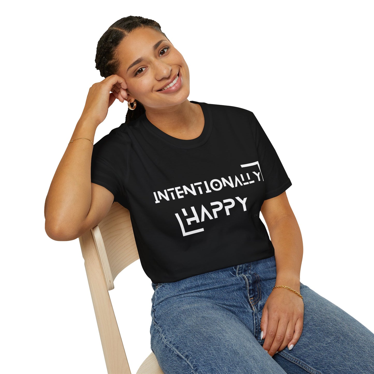 White Intentionally Happy Tee